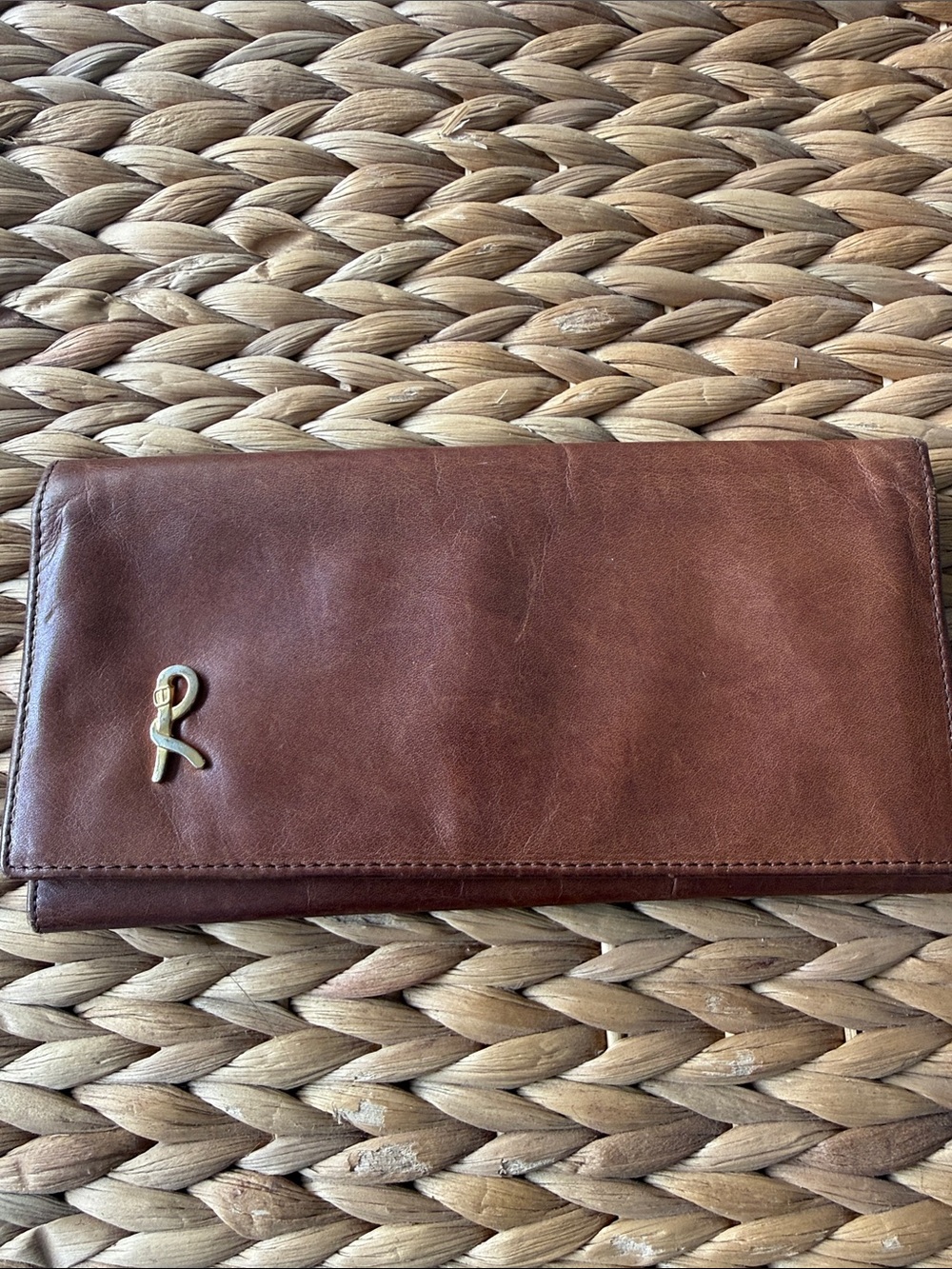 Vintage Roberta di Camerino Brown Leather Flat Wallet